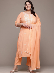 Sophisticated Orange Salwar Kameez Suit Set