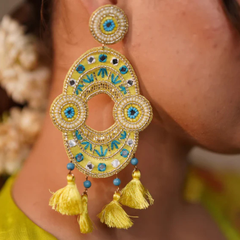 Mastani Yellow Handmade Earrings