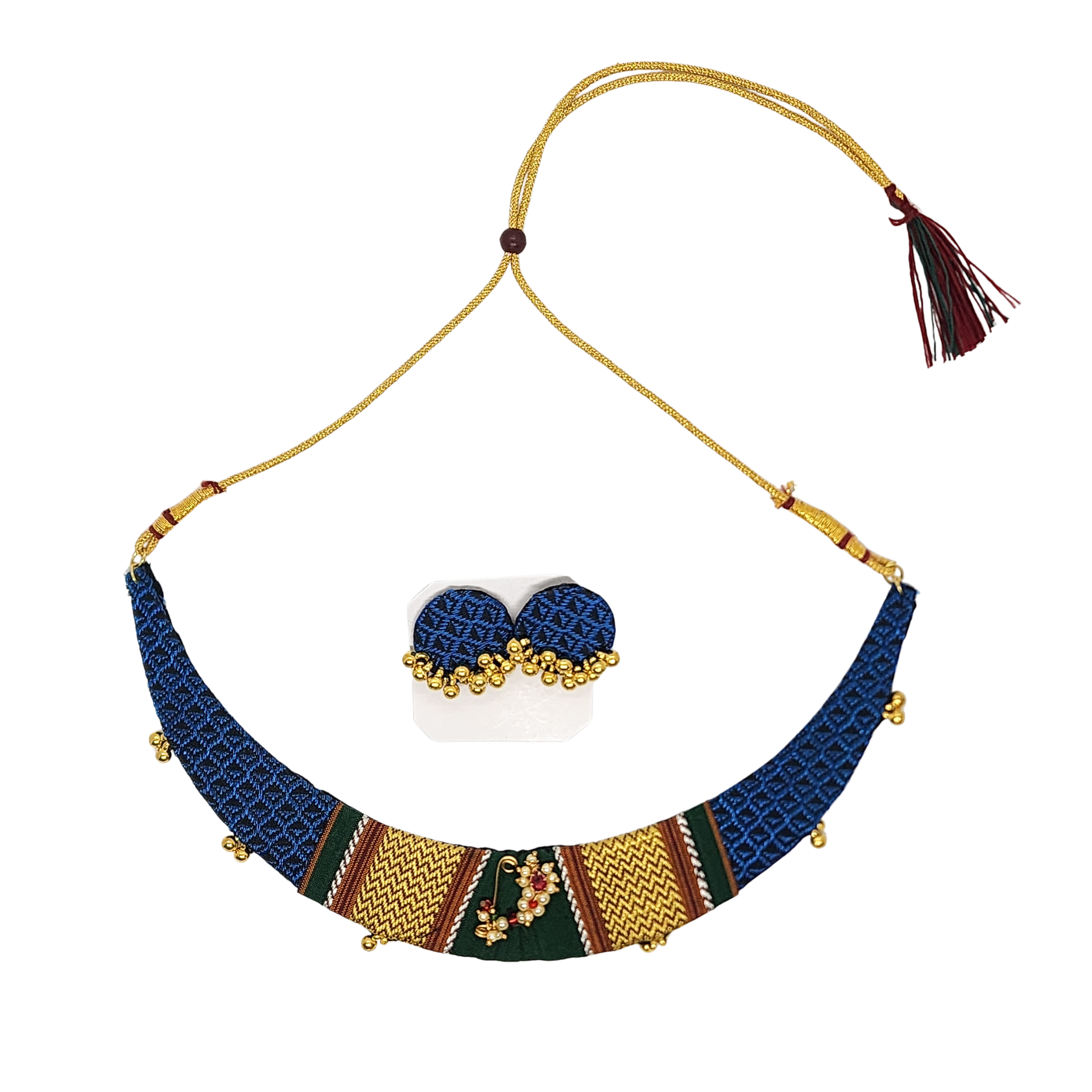 Elegant Khun Choker with round earrings