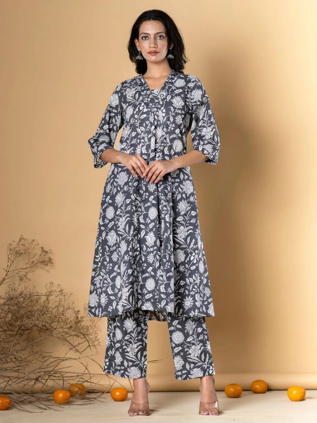 Chic Grey Kurti Set