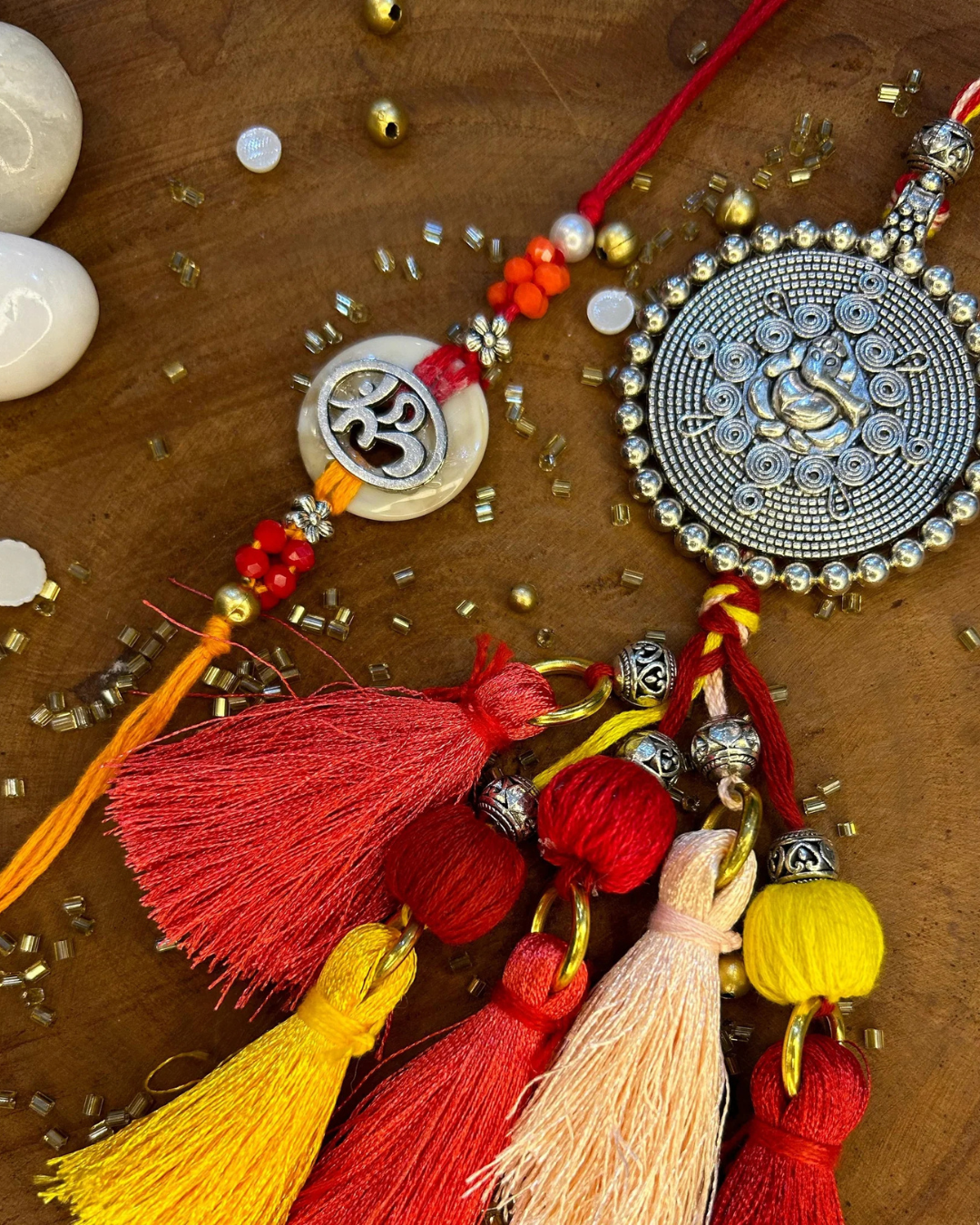 Bhaiyya Bhabhi OM and Ganesha Rakhi Bracelet