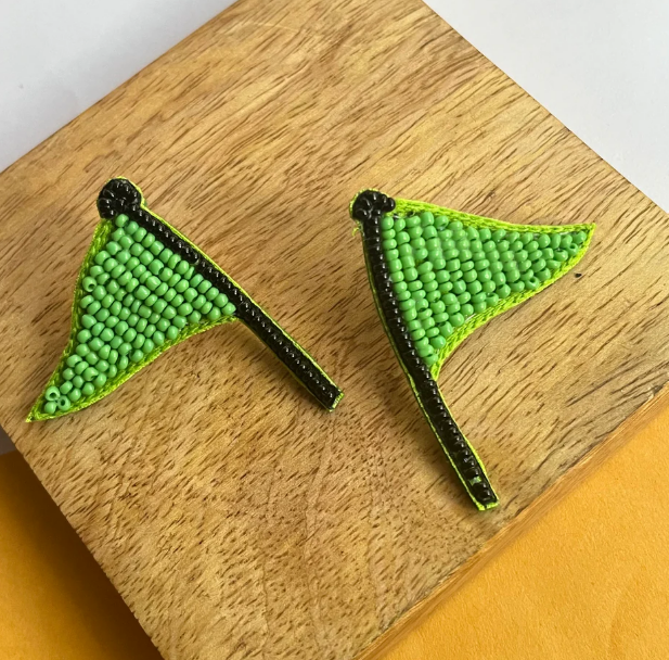 Green Flag Handmade Earrings