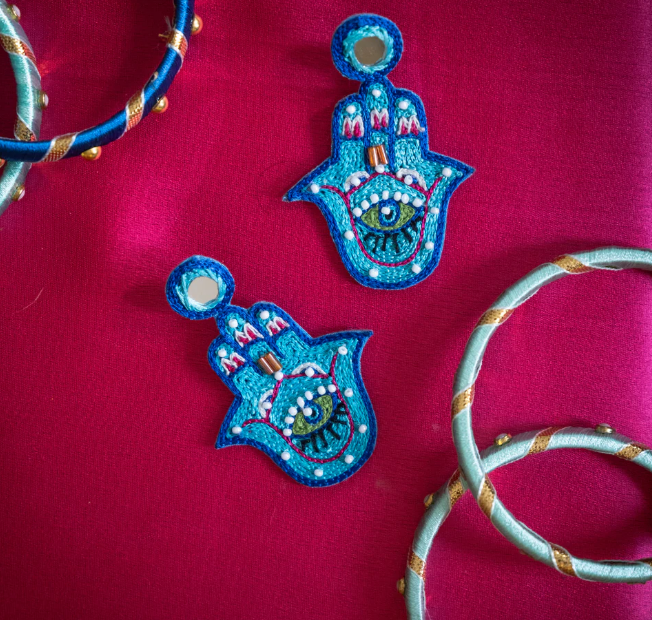 Hamsa Handmade Earrings