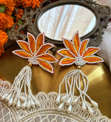 Chaashni Yellow Flower Handmade Earrings