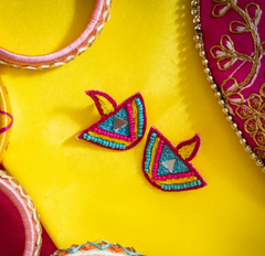 Khushi Diya Blue Handmade Earrings