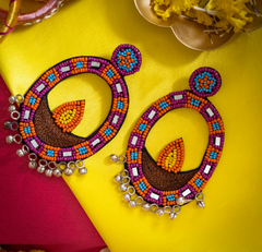 Jalsa Diya Purple Handmade Earrings