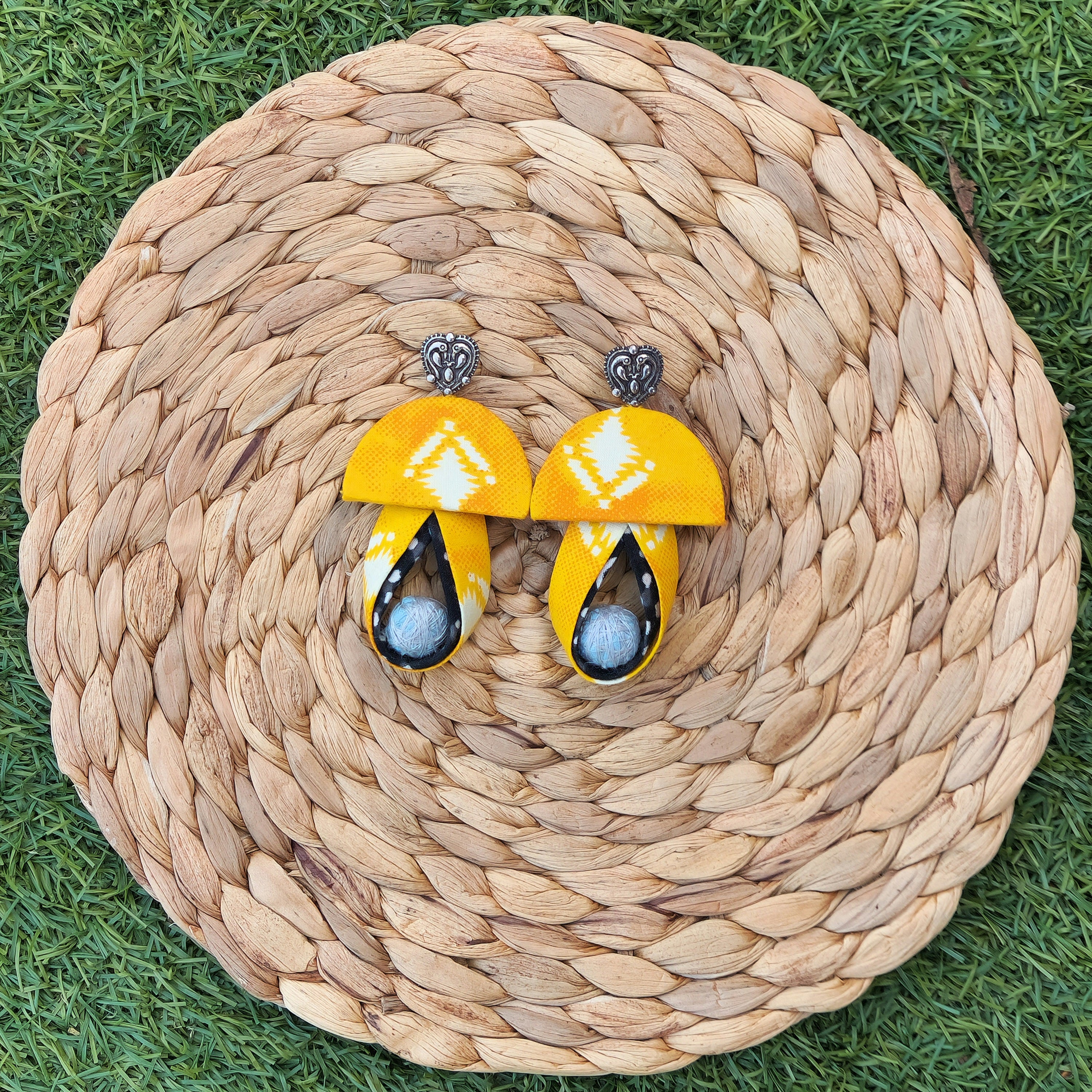 Mushroom Shaped Earrings with Drops