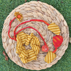 Handmade Mustard Stripe Scrunchie - Bold and Earthy Charm