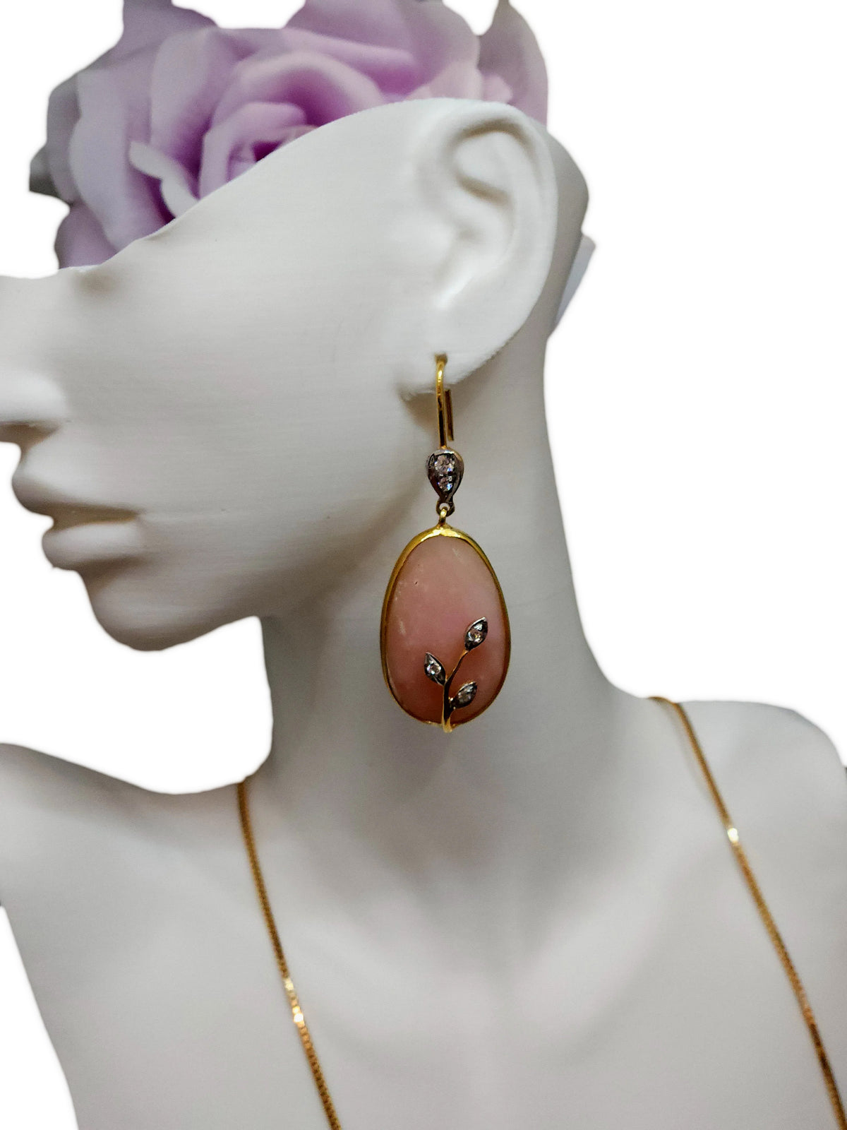 Beautiful Peach Opal iStone Earrings