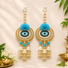 Aqua Blue Nazar Bloom Door Hanging (Pair)