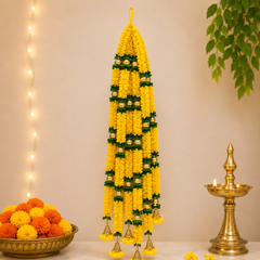 Handcrafted Golden Blossom Festival Hangings (Set of 10)