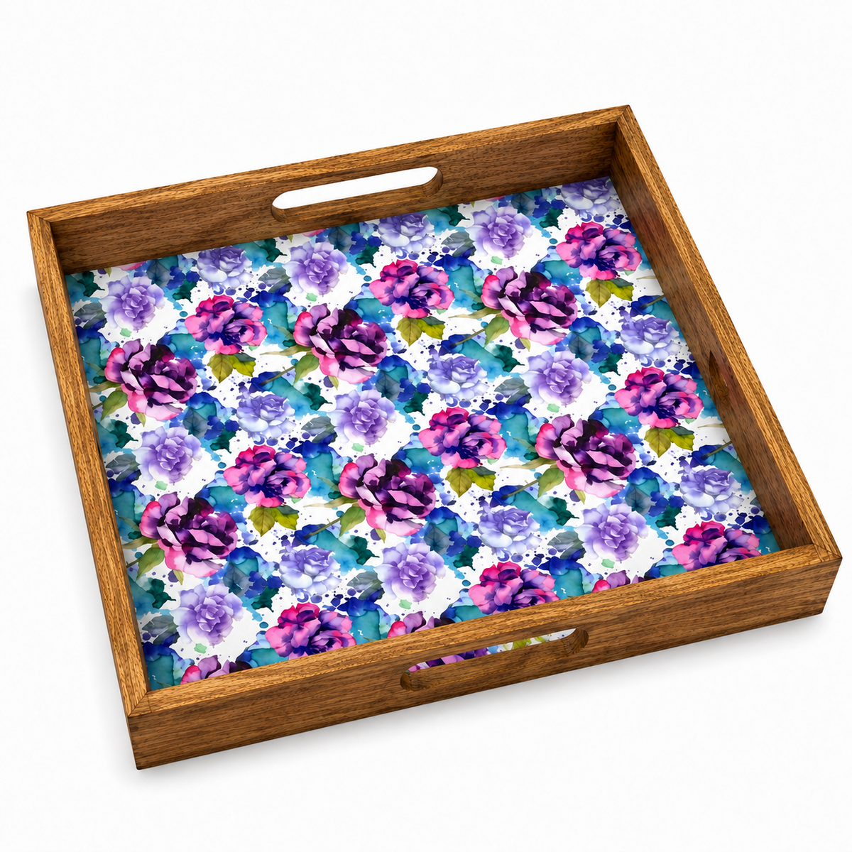 Lavender Rose Wooden Serving Tray