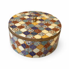 Royal Mosaic Round Serving Casserole with Lid