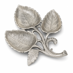 German Silver Three Leaf Platter