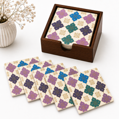 Pastel Trellis Table Coaster - Set of 6