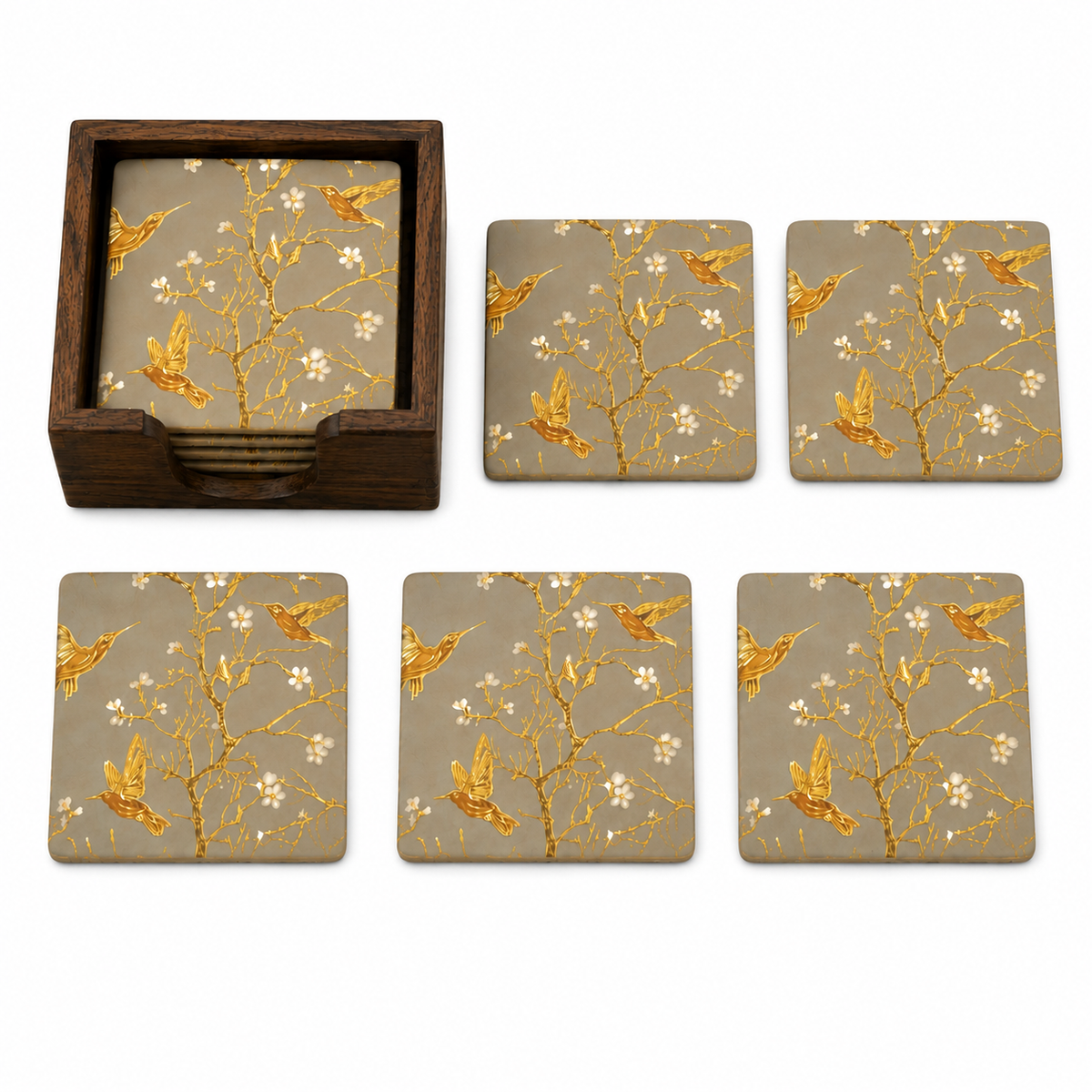 Golden Songbird Coaster - Set of 6