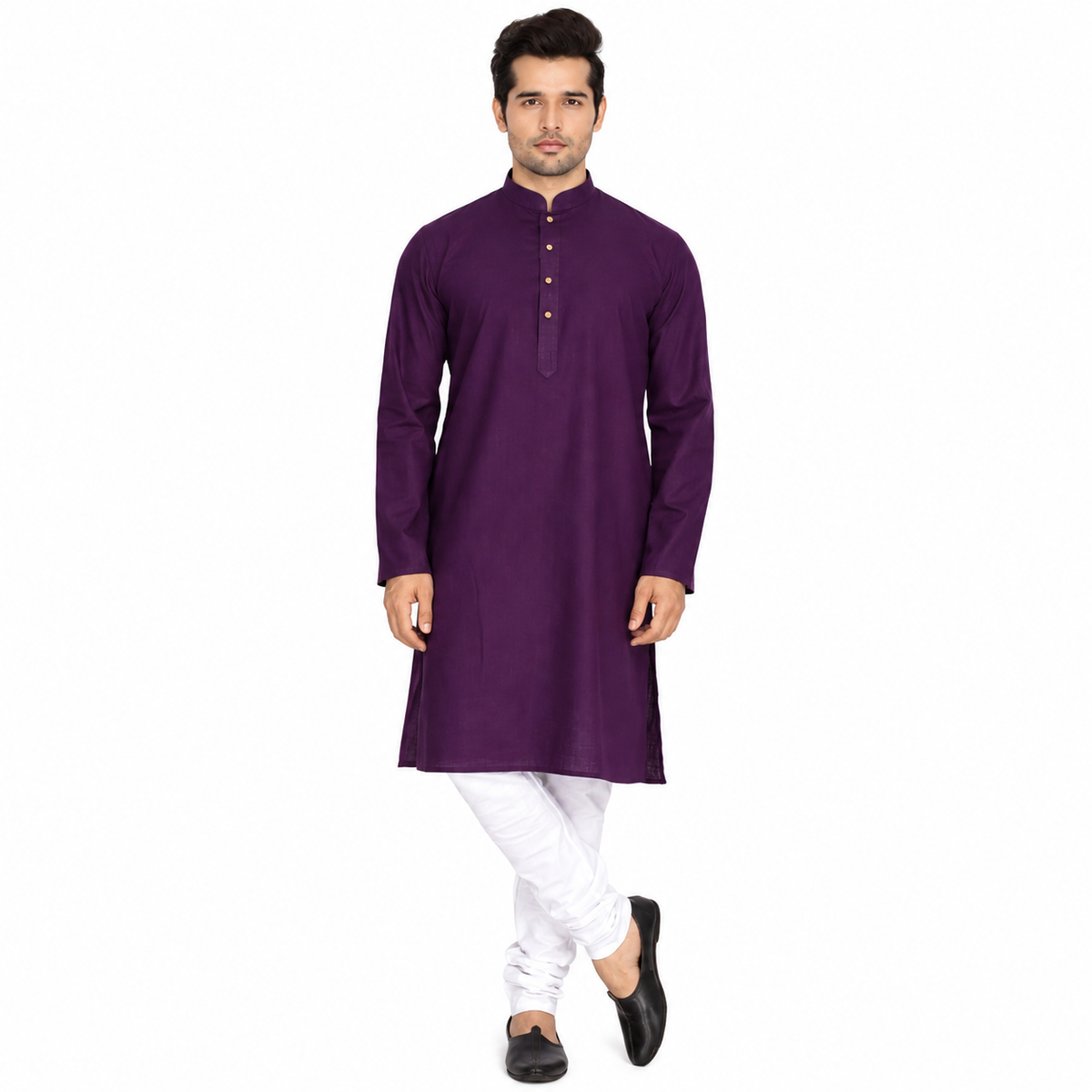 Purple plain Kurta