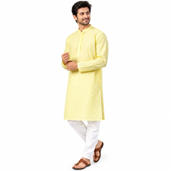 Lime Yellow Chikankari Kurta