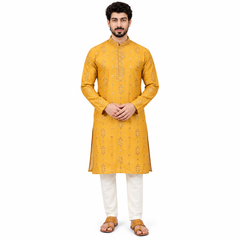 Yellow Mirrorwork Kurta