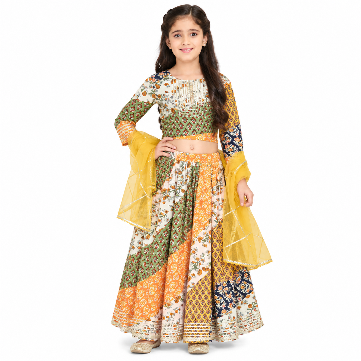 Multicolor Printed Lehenga Choli with Dupatta