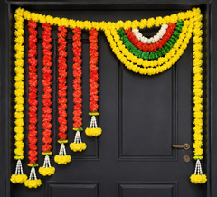 Handcrafted Marigold Toran for Mandir