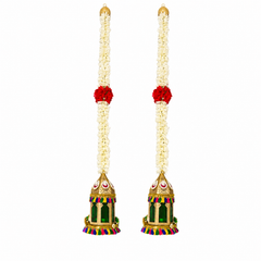 Handcrafted Jasmine and Rose Jharokha Hanging (Set of 2)