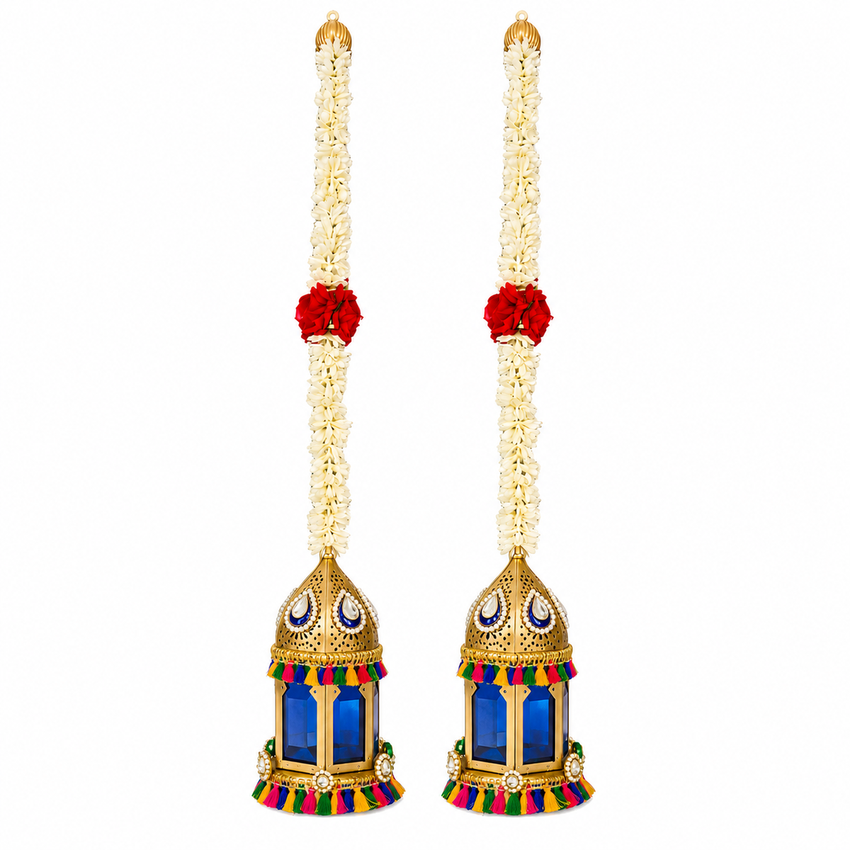 Handcrafted Jasmine and Rose Jharokha Hanging (Set of 2)