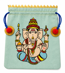 Handpainted Draw string pouch