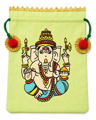 Handpainted Draw string pouch