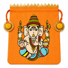 Handpainted Draw string pouch