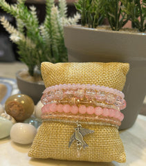 Fashionable Beaded Multilayer Bracelets with Elegant Charms