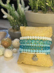 Fashionable Beaded Multilayer Bracelets with Elegant Charms