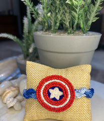 Captain America Beaded Rakhi Braclet