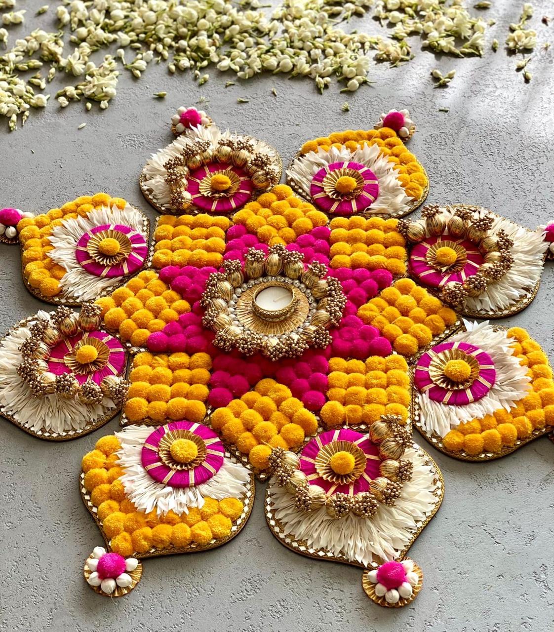Designer Gota Pati Work Decorative Rangoli Mat