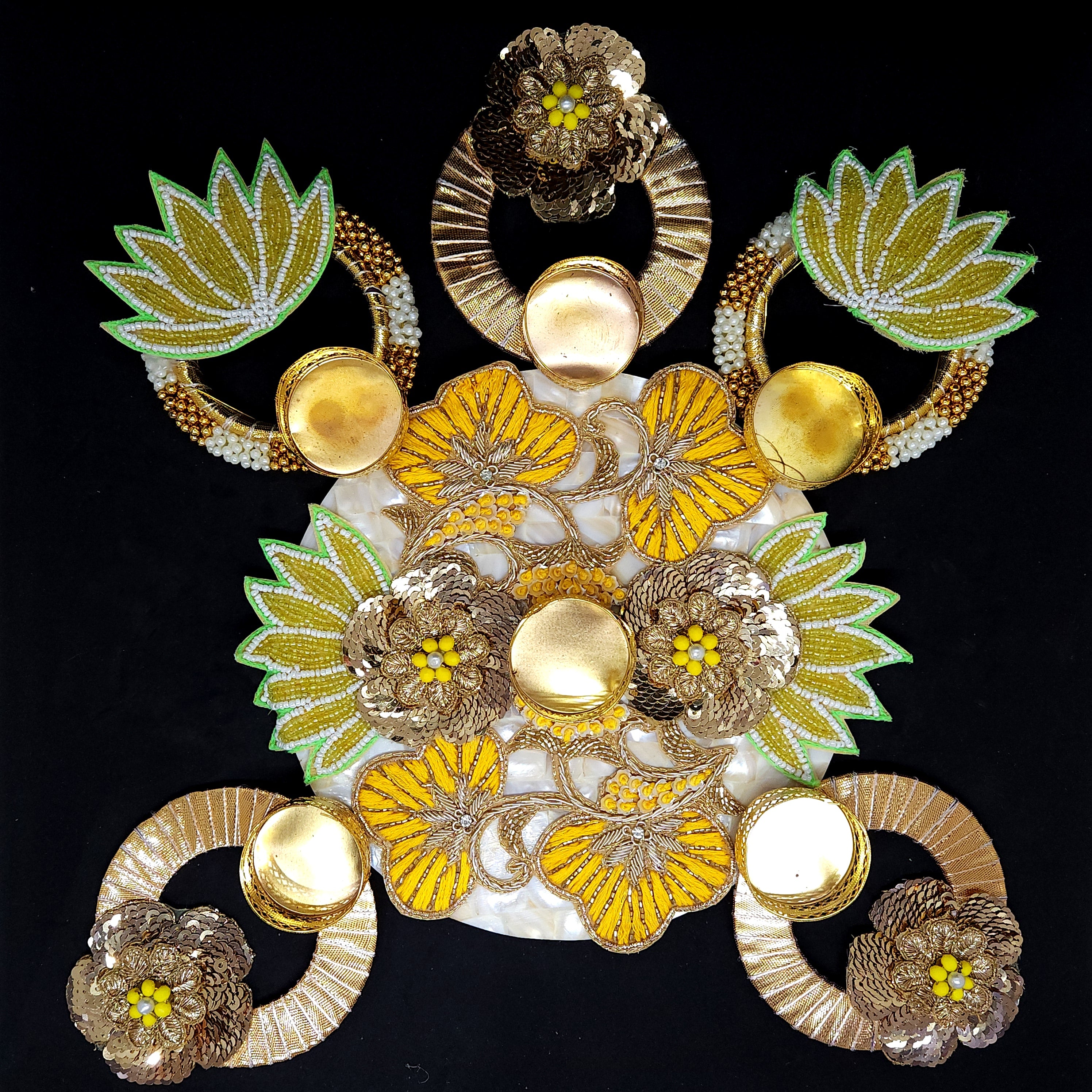 Zardosi Embroidery Decorative Rangoli with Tea-light holder