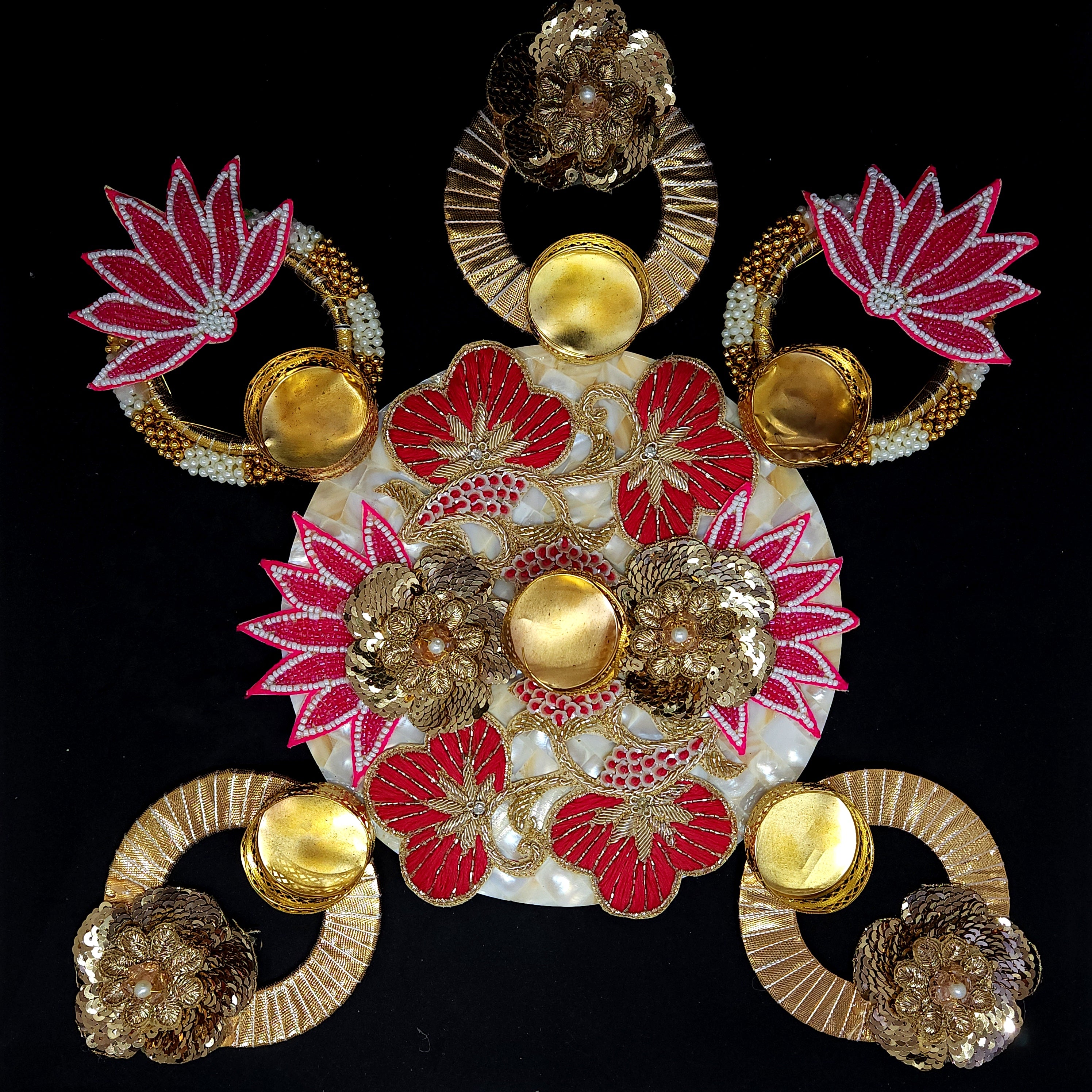 Zardosi Embroidery Decorative Rangoli with Tea-light holder