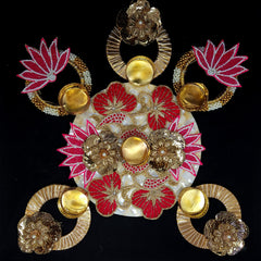 Zardosi Embroidery Decorative Rangoli with Tea-light holder
