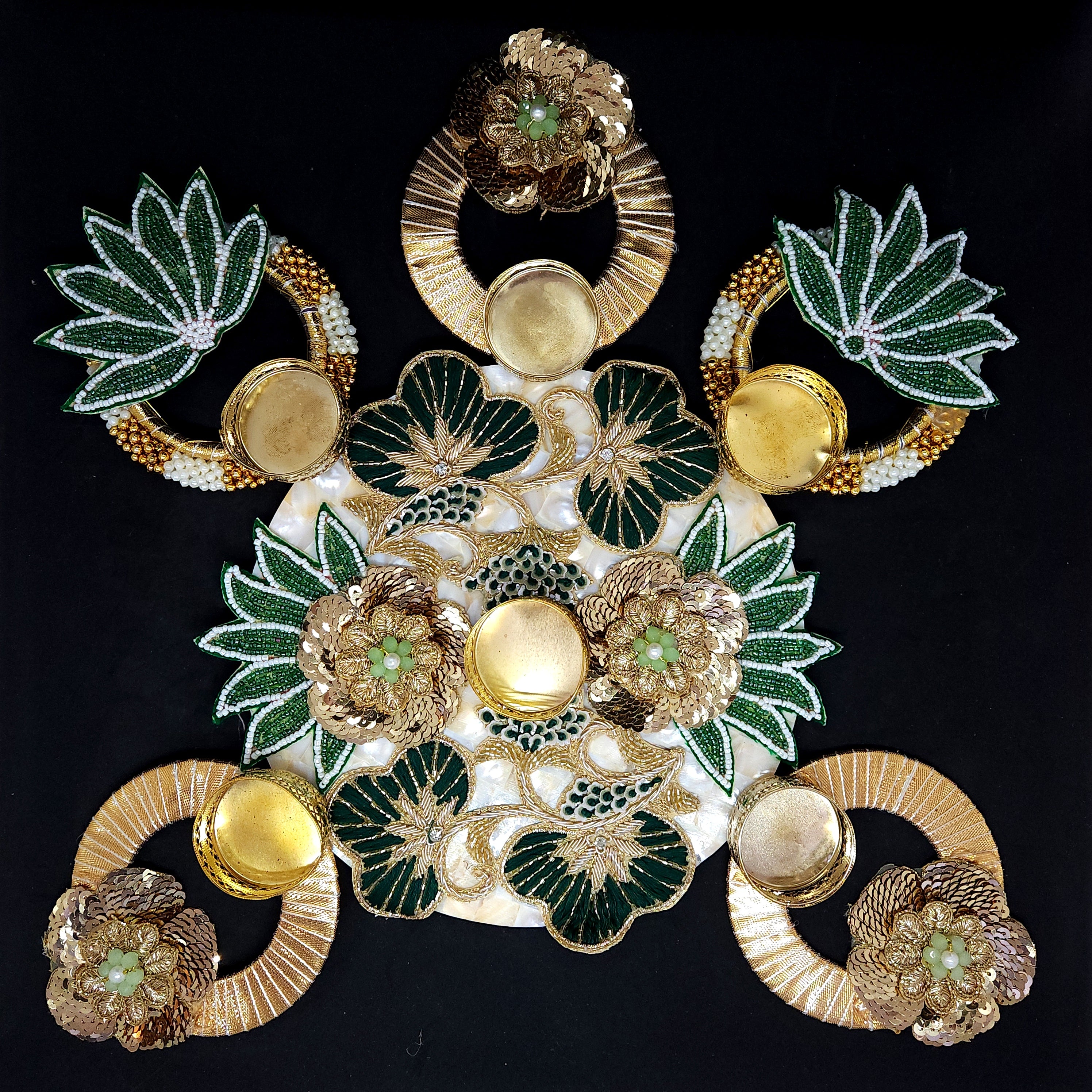 Zardosi Embroidery Decorative Rangoli with Tea-light holder