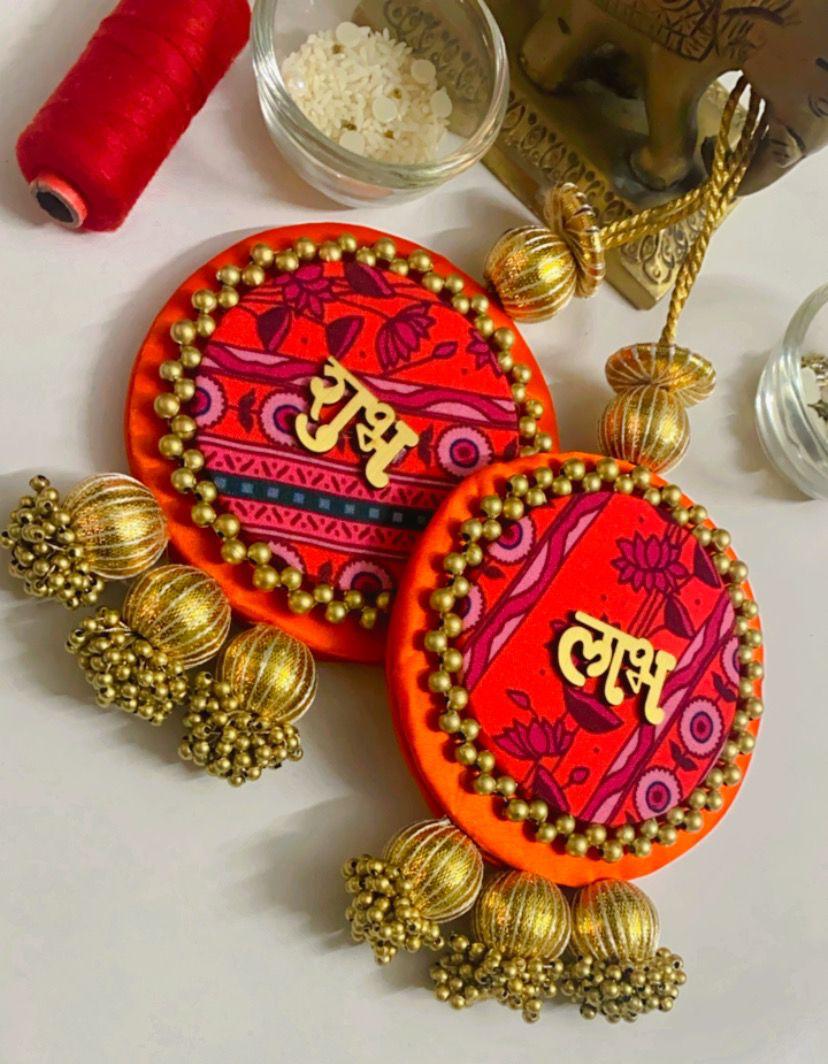 Fabric Print Shubh Labh Wall Hanging