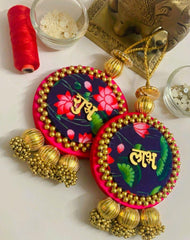 Fabric Print Shubh Labh Wall Hanging
