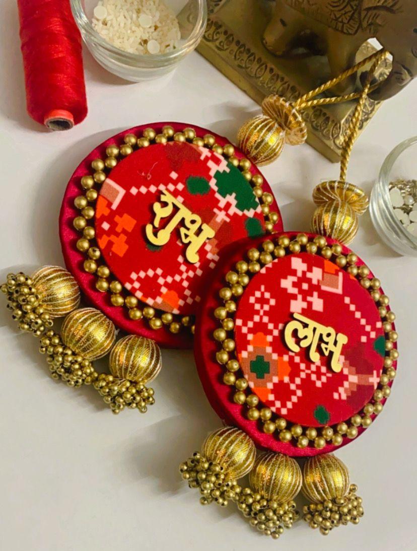 Fabric Print Shubh Labh Wall Hanging