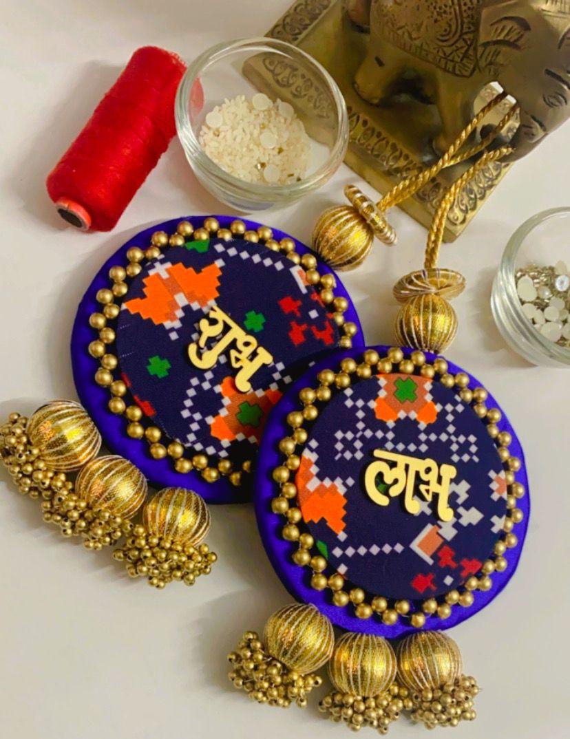 Fabric Print Shubh Labh Wall Hanging