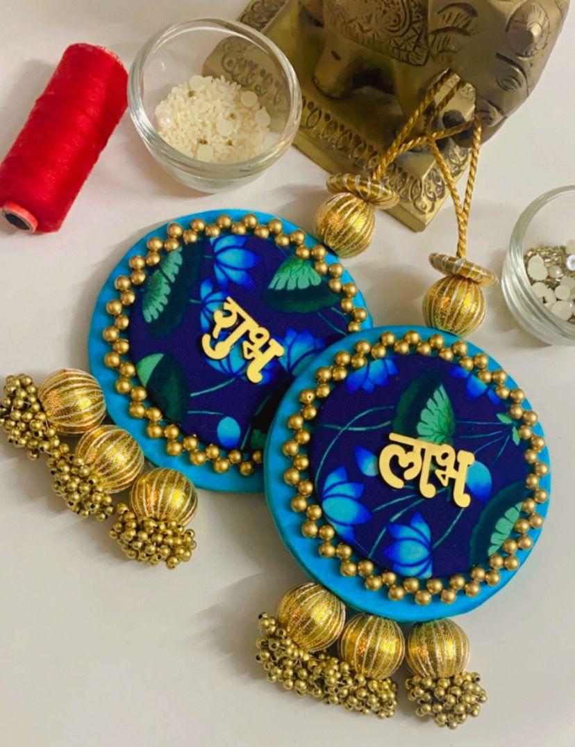 Fabric Print Shubh Labh Wall Hanging