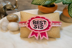 Handcrafted Pink "Best Sis" Rakhi