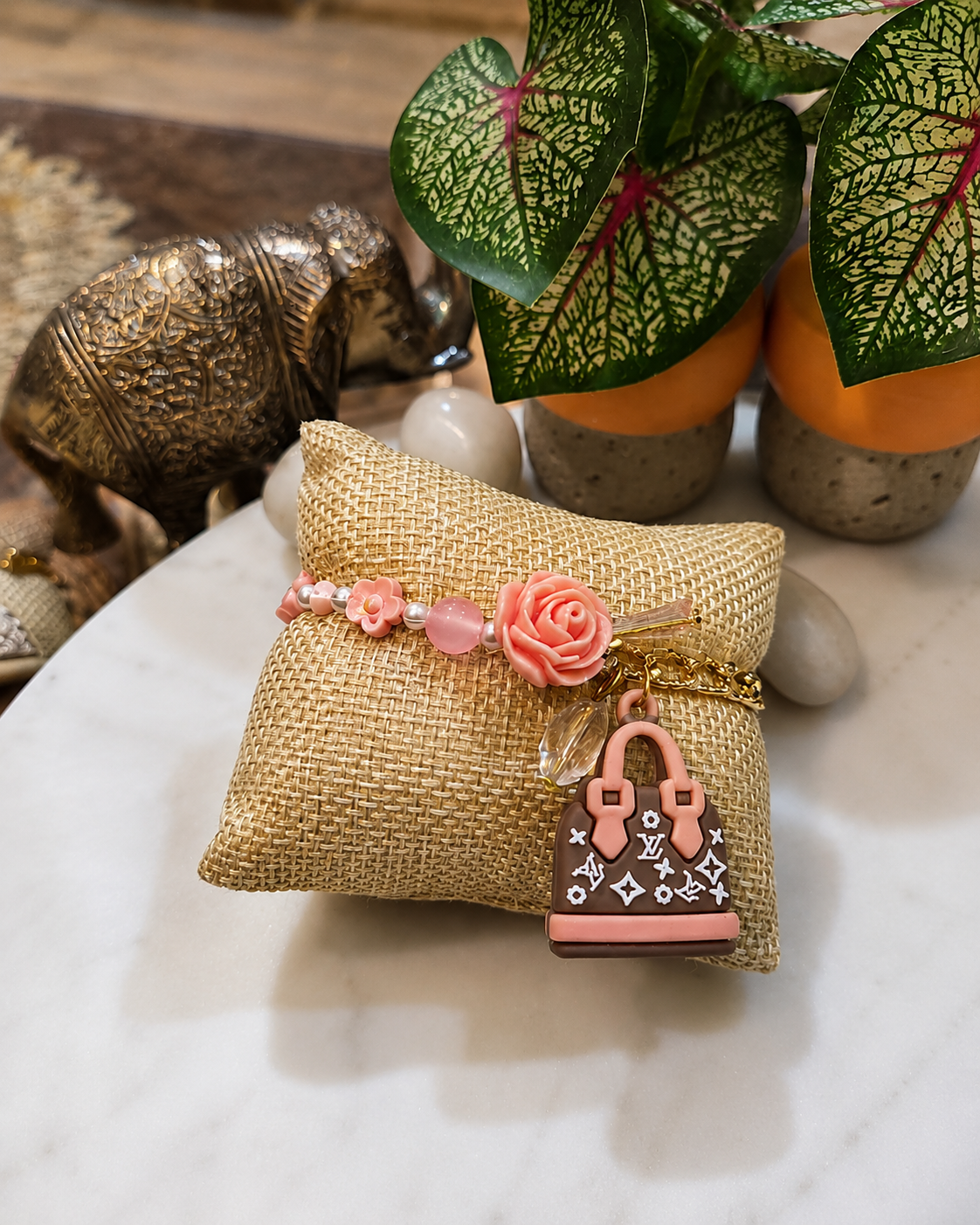 Rosé Handbag Charm Bracelet