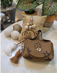 Mocha Tassel Wallet Keychain