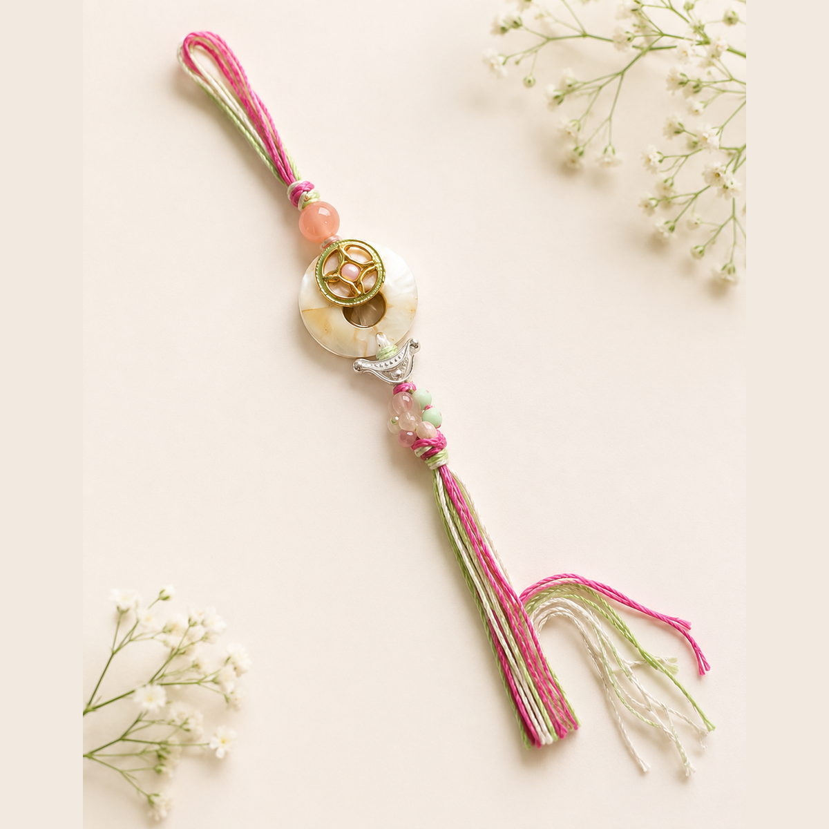 Handcrafted Pearl Harmony Rakhi