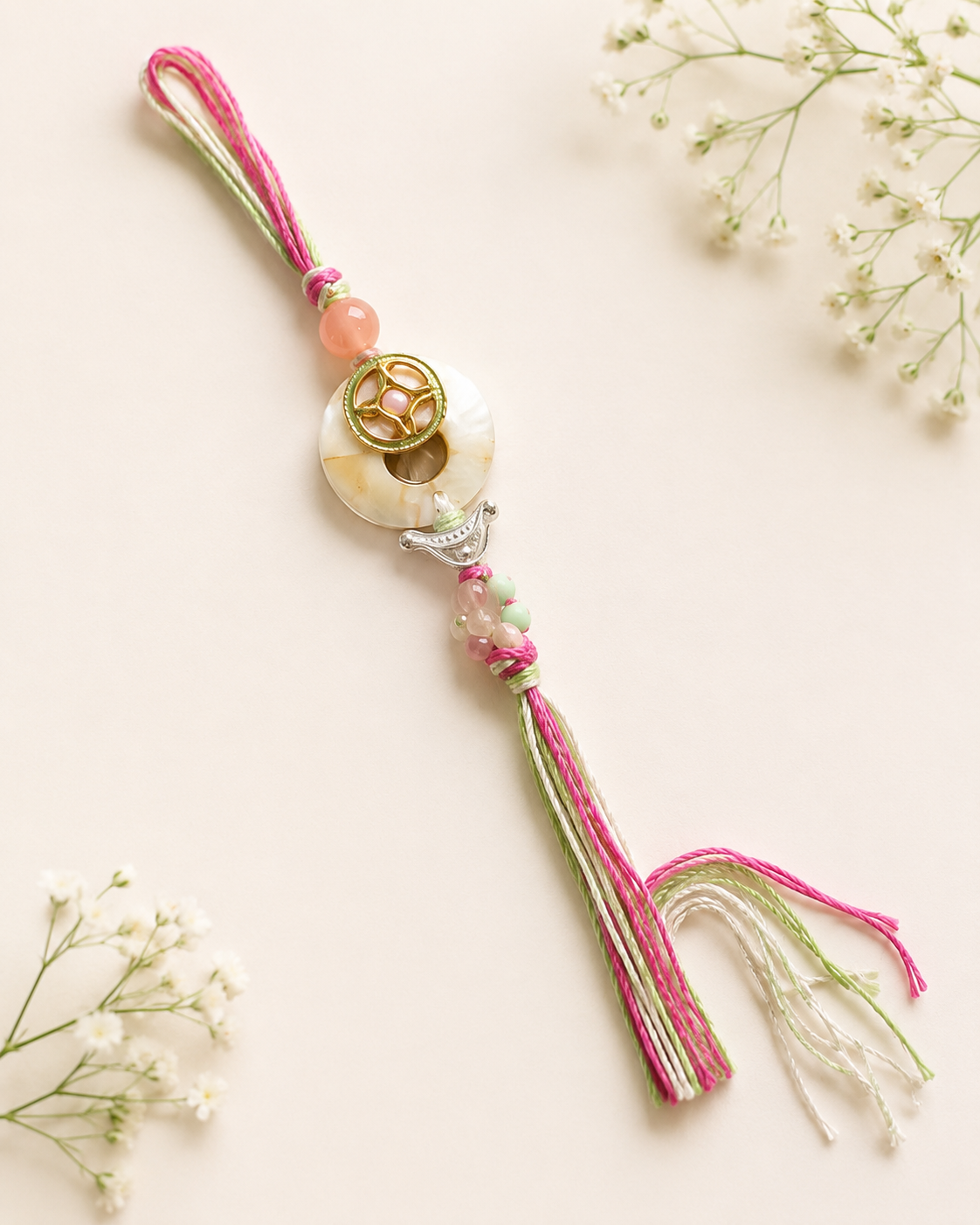 Handcrafted Pearl Harmony Rakhi