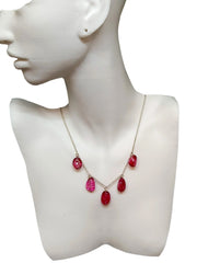 Elegant Ruby Gold Chain Necklace