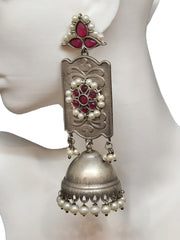 Ethnic red-stone-long  Earrings